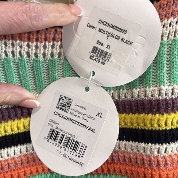 CHLOÉ Midi With Multicolor Crochet merino wool, silk and cashmere NWT XL $2495 - Picture 7 of 7